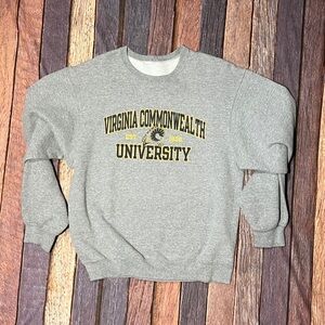 VCU Rams Virginia Commonwealth Gray Crewneck Pullover Jumper Sweatshirt NCAA